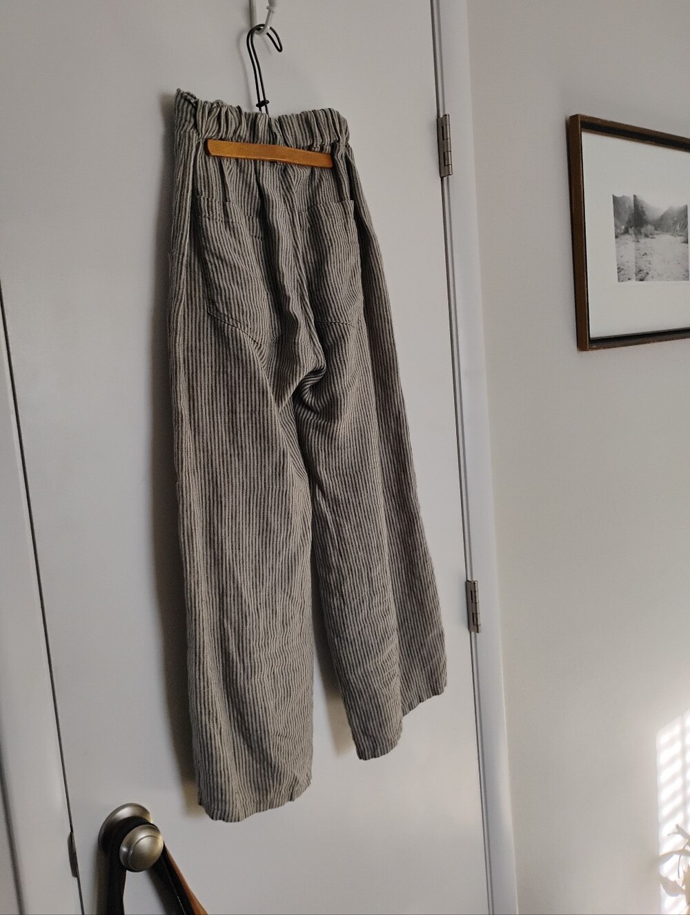 Linenfox Mara Wide-Leg Trouser- XXS, Grey/Natural Stripe - Picture 3 of 4